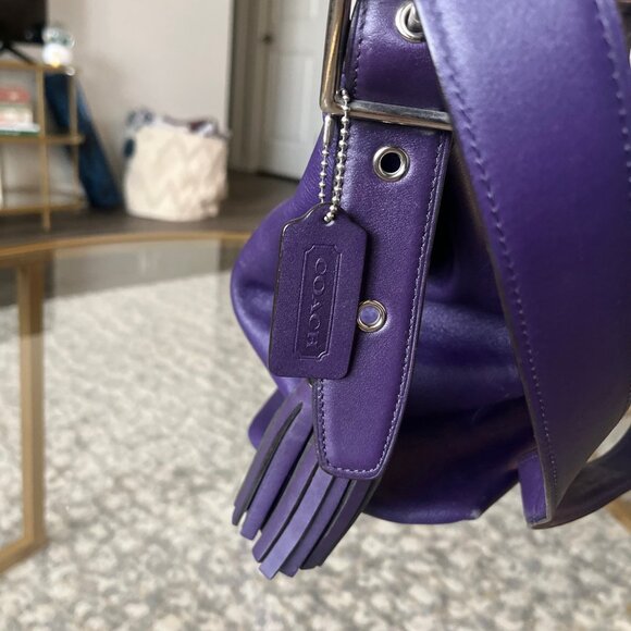 Authentic Coach Legacy Leather Bag Duffle Sac 19889 Hobo Shoulder Bag, Purple - Picture 5 of 15